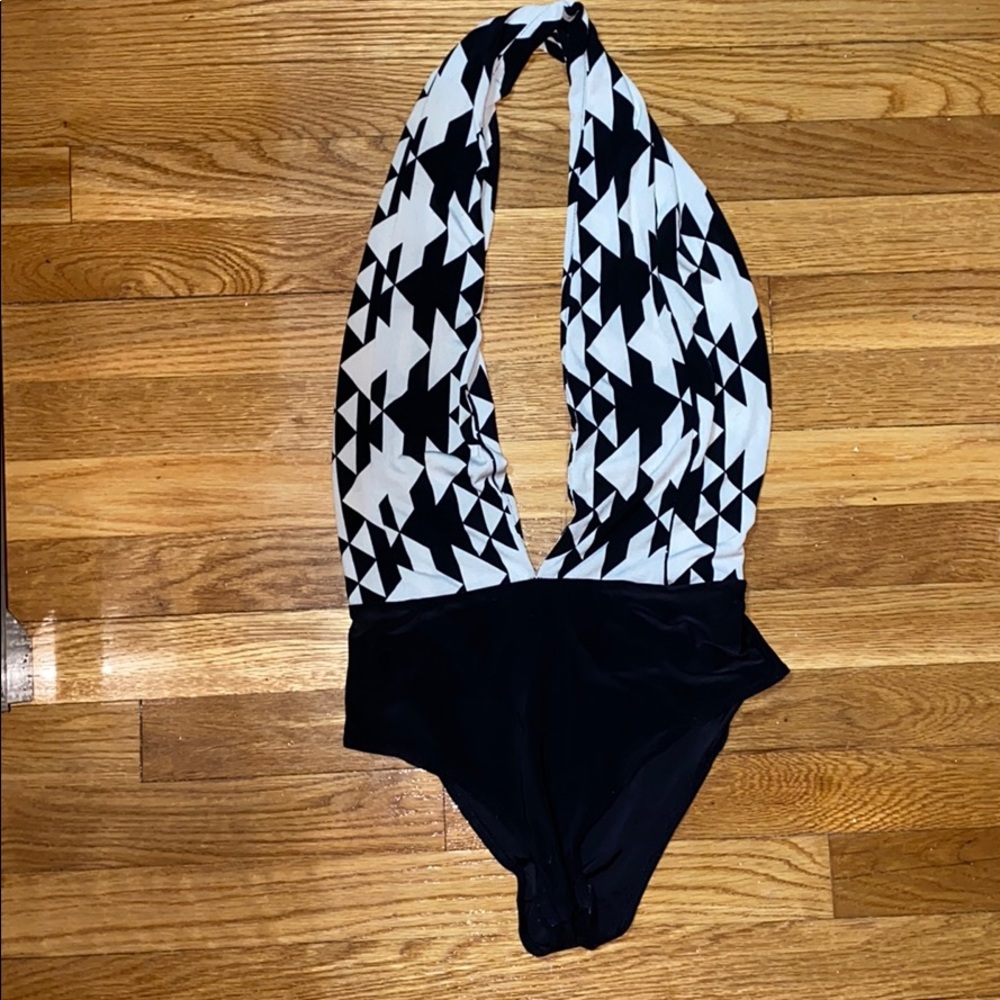 Black and White Abstract Body Suit